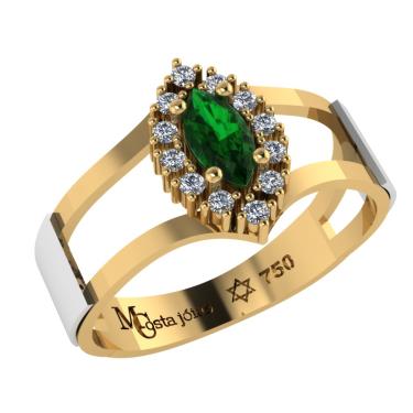 Imagem de Anel Formatura biomedicina Ouro 18K Aro Duplo Navete