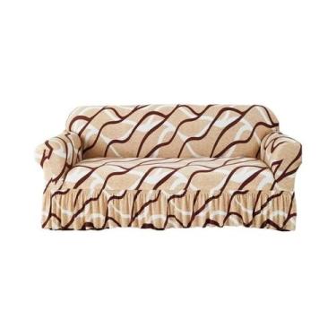 Imagem de Capa De Sofá Antiderrapante Elástica Estampada Protetora De Móveis Par