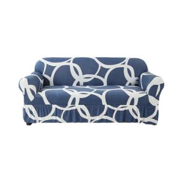 Imagem de Capa De Sofá Antiderrapante Elástica Estampada Protetora De Móveis Par