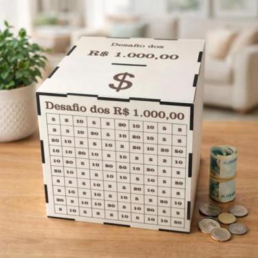 Imagem de Caixa Cofrinho Desafio Economia Metodo Japones Kakebo MDF - Progetus, 