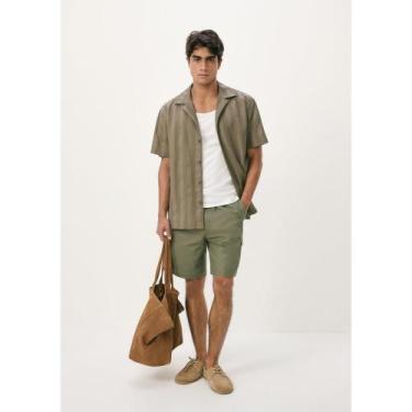 Imagem de Shorts Masculino Tecido Empapelado - Verde P - Hering Adulto, P