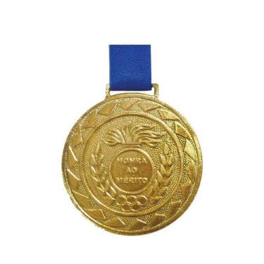 Imagem de Medalha de Ouro M60 Honra ao Mérito Com Fita Azul Crespar