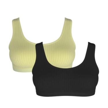 Imagem de KIT2 Sutiã Menina Moça Teen Bojo Removível Máximo Conforto - gsv, Pret