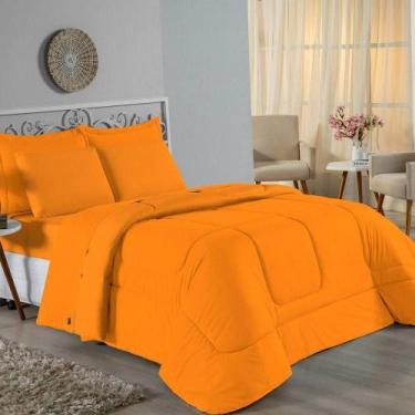 Imagem de Kit Edredom Dupla Face + Jogo De Lençol Casal Viúva Nobre 7 Peças Malh