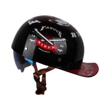 Imagem de Capacete De Motocicleta Vintage Retrô Uchoose, Estilo Boné De Beisebol