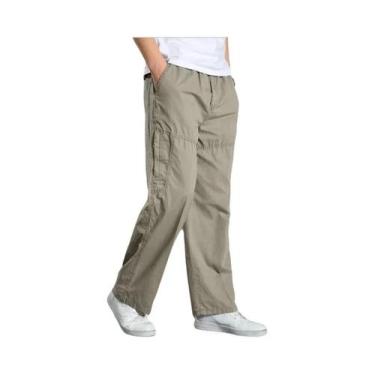 Imagem de Calças Cargo Masculinas 6XL De Algodão Para Verão E Primavera, Roupa D
