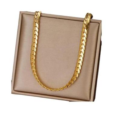 Imagem de Colar Elegante De Corrente Lateral De 5MM Em Prata Esterlina 925 Com O