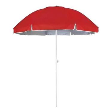 Imagem de Guarda-Sol Articulado Importway 2,40M Nylon Vermelho Liso