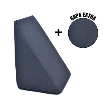 Imagem de Almofada Triangular Encosto Anatômico Espuma Apoio Costas Repouso Leitura + Capa Extra-Unissex