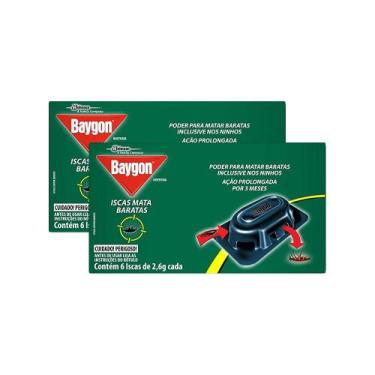 Imagem de Kit 2 Inseticida Isca Baygon Mata Baratas 6 Unidades 2,6g cada