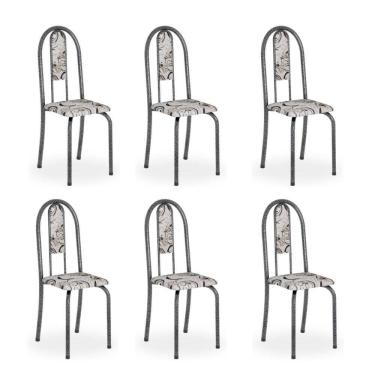 Imagem de Kit c/ 6 Cadeiras Isabel Mart Prata Arabesco
