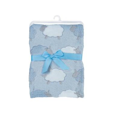 Imagem de Mantinha para Bebê Ovelhinha Azul, 100% Poliéster, 3m+, Buba, Azul, Be