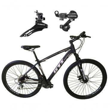 Imagem de Bicicleta Aro 29 Gti Roma 21v Freio Disco Câmbios Shimano Garfo Suspensão - Preto-cinza...