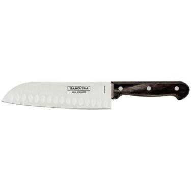 Imagem de Faca Santoku Cabo Polywood Castanho 7" - Tramontina