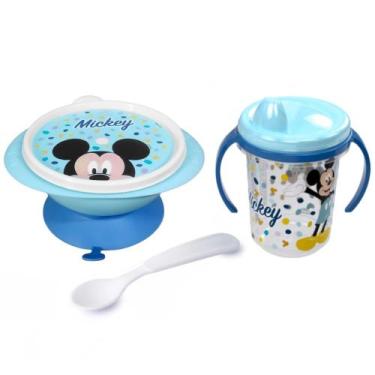 Imagem de Kit Refeição Bebês Tigela método BLW e Copo Treinamento Mickey - Plasú