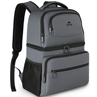 Imagem de Mochila térmica Matein com 26 latas e isolamento térmico, à prova de vazamento, bolsa térmica de deck duplo para homens, mulheres, mochila leve e macia para almoço com compartimento