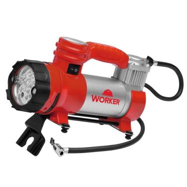 Imagem de Compressor De Ar Automotivo 15a 12v 3 Em 1 Lanterna Led Worker