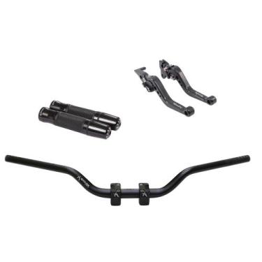Imagem de Kit Manete Manopla Guidão Adaptador Yes 125 Intruder 125 Riva - NoBran