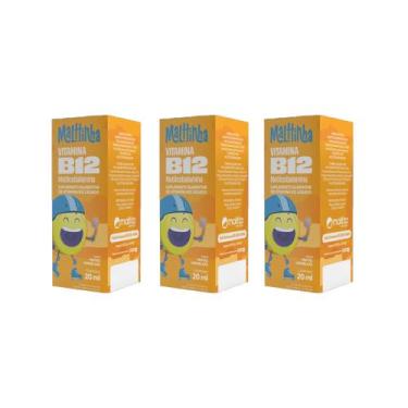 Imagem de Kit 3 Vitamina B12 Kids gotas 3x20ml Sabor Frutas Vermelhas Malttinha 