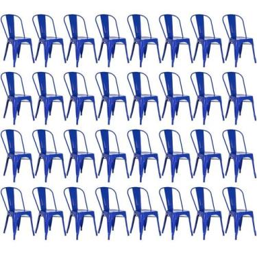 Imagem de Laraz, Kit 32 cadeiras Iron Tolix design industrial Azul escuro