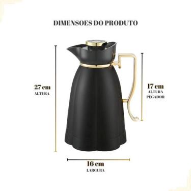 Imagem de Tuut, Linha Khadija, Garrafa Térmica 1L, Preto e Dourado