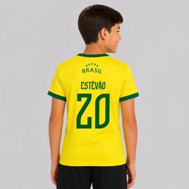 Imagem de Camisa Brasil Canarinho Juvenil 20 Estêvão - Balboa, 12 ANOS