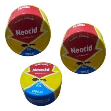 Imagem de Kit 3 Inseticida Em Pó Neocid Contra Pulgas E Formigas 50g