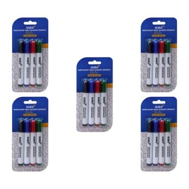 Imagem de Kit 20 Marcador Caneta Pincel Canetão Para Quadro Lousa branco nas cor