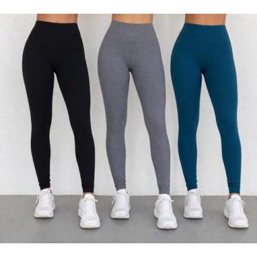 Imagem de Kit 3 Calças Legging Feminina Cintura Alta - - JMF, G