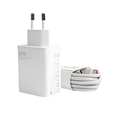 Imagem de Carregador Compatível Xiaomi Super Turbo De 67w (fonte + Cabo) Branco 