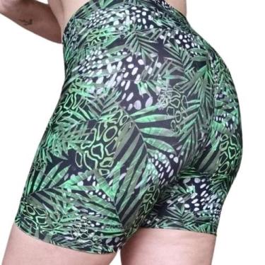 Imagem de Shorts Feminino Academia Bermuda Cós Alto Cintura Alta Zero Transparên