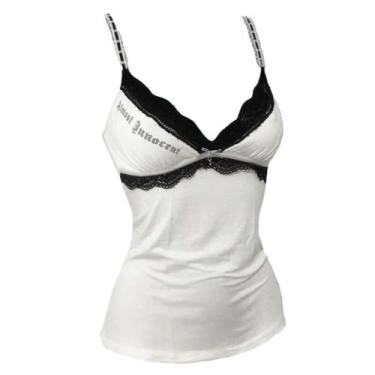 Imagem de Camisola regata fofa revestida com estampa de flores Y2K Gothic Women 
