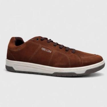 Imagem de Sapatênis Couro Ferracini Vox 8060 617E Marrom Masculino, 40
