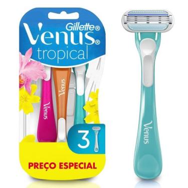 Imagem de Aparelho de Depilação Gillette Venus Tropical com 3 Unidades Preço Esp