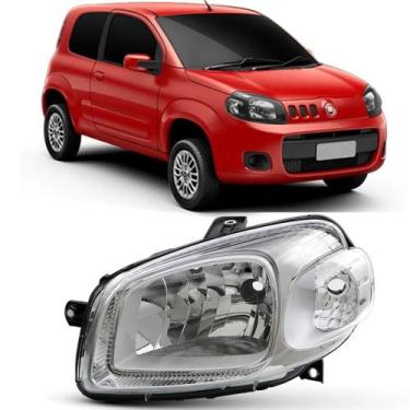 Imagem de Par Farol Cromado Uno Way Vivace Fiorino 2010 Ate 2016 Usa Lampada H4 