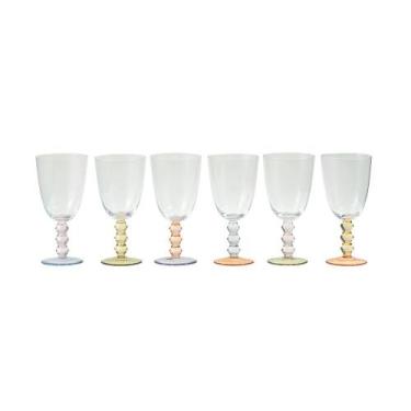 Imagem de Conjunto 6 Taças em Vidro com Hastes em Esferas Coloridas 420ml AG0052