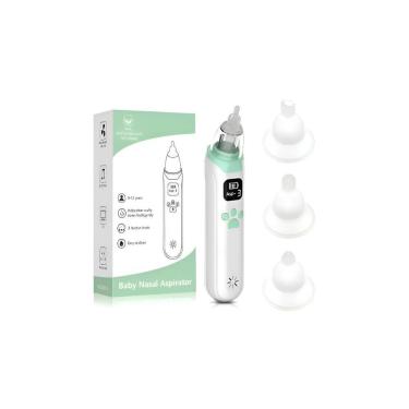 Imagem de Aspirador Nasal Elétrico para Bebês Kz Utilidades Azul Recarregável Usb com Display Led e 2 Bicos de Silicone