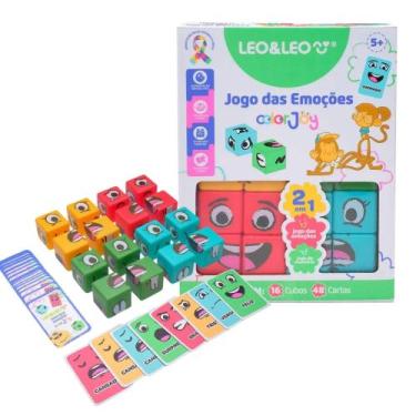 Imagem de Jogo das Emoções Cubo Color Joy 2 Em 1 Caixa Leo&Leo Leonora - 10837