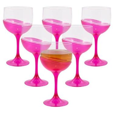 Imagem de Kit 6 Taças 500ml Translúcidas Cores Para Servir Vinho Gin Tônica Drin