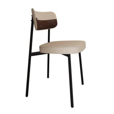 Imagem de Cadeira Alloa Fixa com 4 Pés 50 x 44,7 x 83,8 cm com 1 Unidade Bege/Co