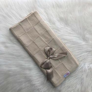 Imagem de Manta Para Bebê Tricô Tricot Quadriculada - Mimo da Cegonha, Bege, RN