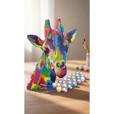 Imagem de Kit Pintura por Números Girafa 40x50cm Completo - Congratulations Stor