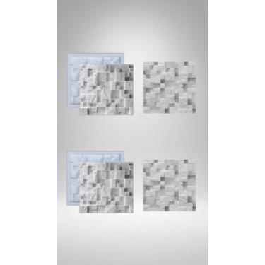 Imagem de Molde 3D Mosaico Gesso/Cimento 4 Peças 29,5x29,5cm - Congratulations S