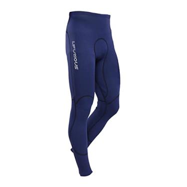 Imagem de Fancyes Calça de masculina 2mm neoprene para homens em água, leggings de, snorkel, surfe, ao ar livre, UV, roupa molhada, Azul, M