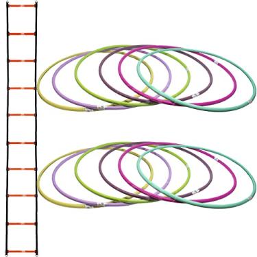 Imagem de Bambolês/Argola 60cm C/12 + Escada De Agilidade Circuito