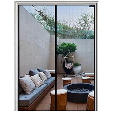 Imagem de Homearda Tela magnética de fibra de vidro - 2024 novos ímãs atualizados e cortina de malha reforçada - resistente e durável com pesos na parte inferior - moldura completa - selo mágico - tela mãos