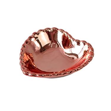 Imagem de Porta Jóias em Formato de Coração em Porcelana 10x9cm (Rosè)