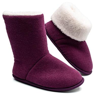 Imagem de Pantufa Bota Polar Unissex Adulta e Infantil Super Quentinha Peluciada (41-42, Bordo)