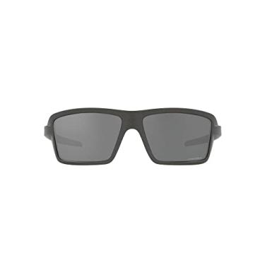 Imagem de Oakley Óculos de sol masculinos retangulares Oo9129 Cables, Aço/Prizm Preto, 63 mm