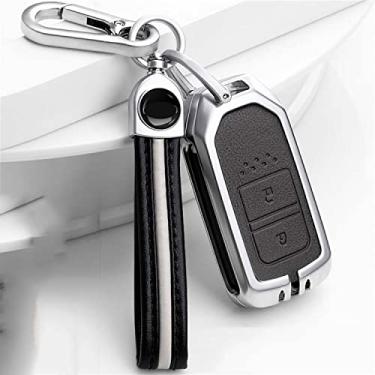 Imagem de Capa de chave de carro com 2 botões de liga de zinco, adequada para Honda Fit Vezel City Civic Jazz BRV BR-V HR-V Shuttle Gp8 (chaveiro preto B)